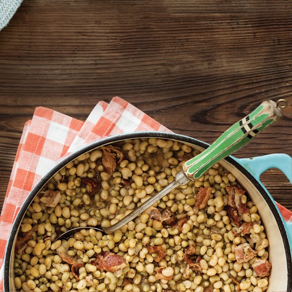 Braised lady peas