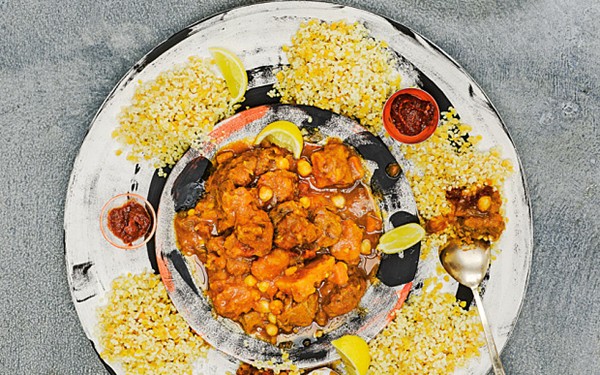 Braised lamb and squash with harissa