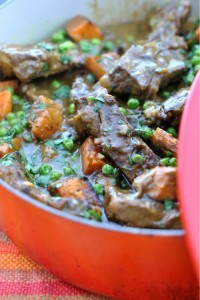 Braised lamb and sweet potatoes with coconut milk and cilantro