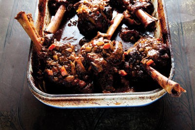 Braised lamb shanks 