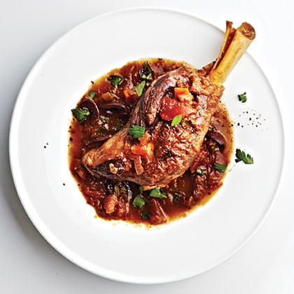 Braised lamb shanks