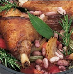Braised lamb shanks with cannellini beans