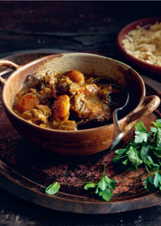 Braised lamb with apricots and rosemary