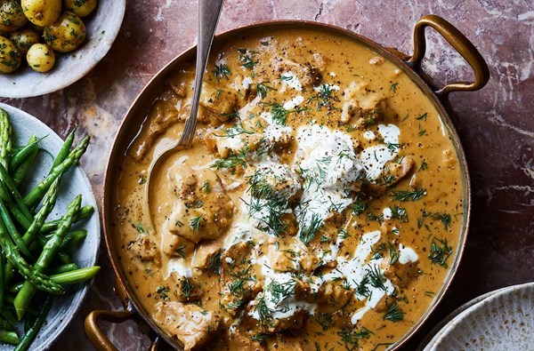 Braised lamb with dill & mustard 