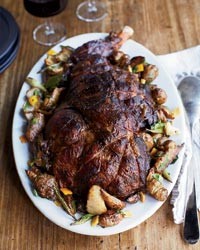 Braised lamb with herb-scented jus