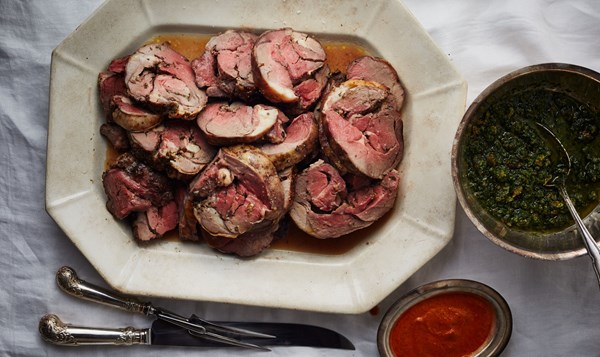 Braised lamb with rosemary and garlic