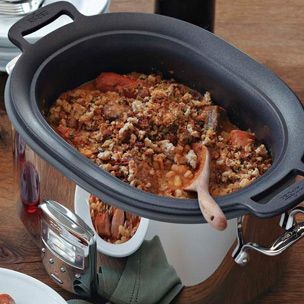 Braised maple-bourbon pork with beans