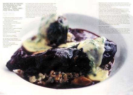 Braised neck of heather-fed moorland mutton with pearl barley "risotto", "choux farci", penny royal paloise