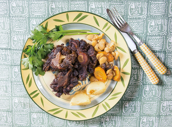 Braised oxtail with butter beans