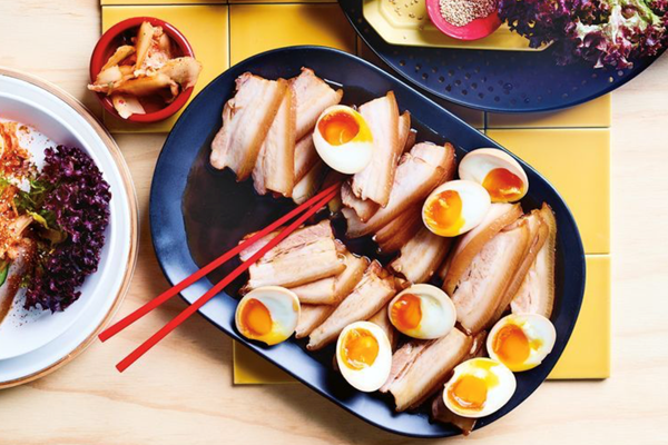 Braised pork belly (Kakuni bossam)