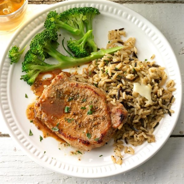 Braised pork loin chops