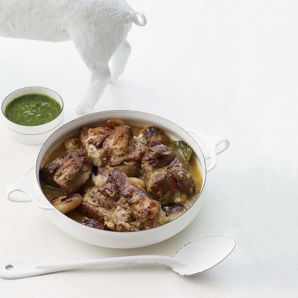 Braised pork shoulder with chimichurri