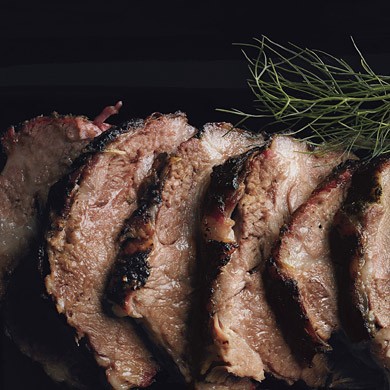 Braised pork shoulder with potato-fennel puree