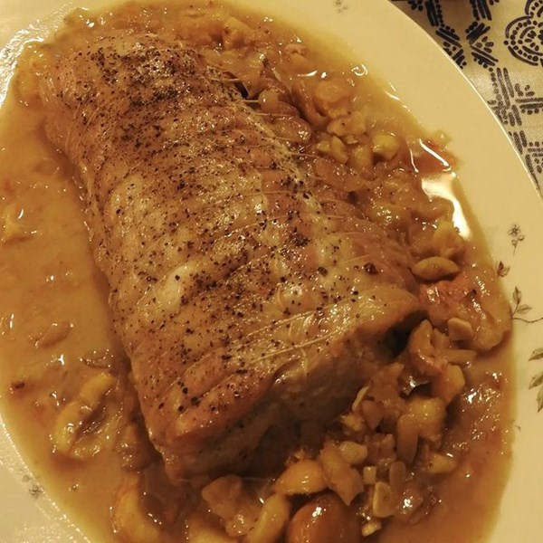 Braised pork with chestnuts (Le porc en cocotte aux châtaignes)