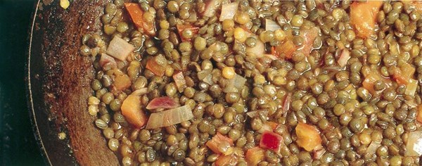 Braised Puy lentils