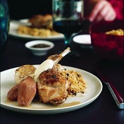 Braised rabbit with quinces