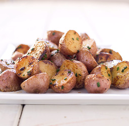 Braised red potatoes with lemon and chives