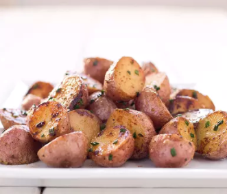 Braised red potatoes with lemon and chives