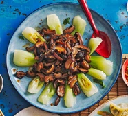 Braised shiitake mushrooms & pak choi (Shu Lin)
