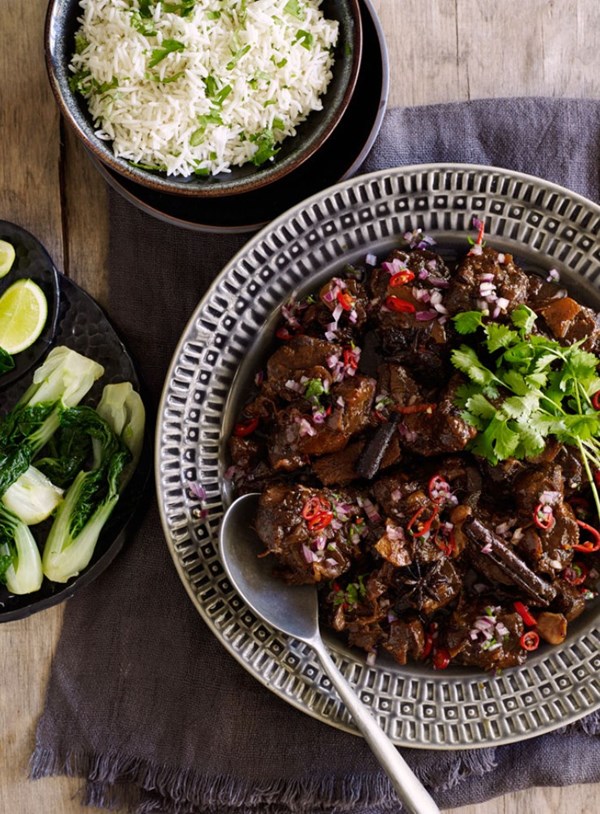 Braised shin of beef with black bean, orange and star anise