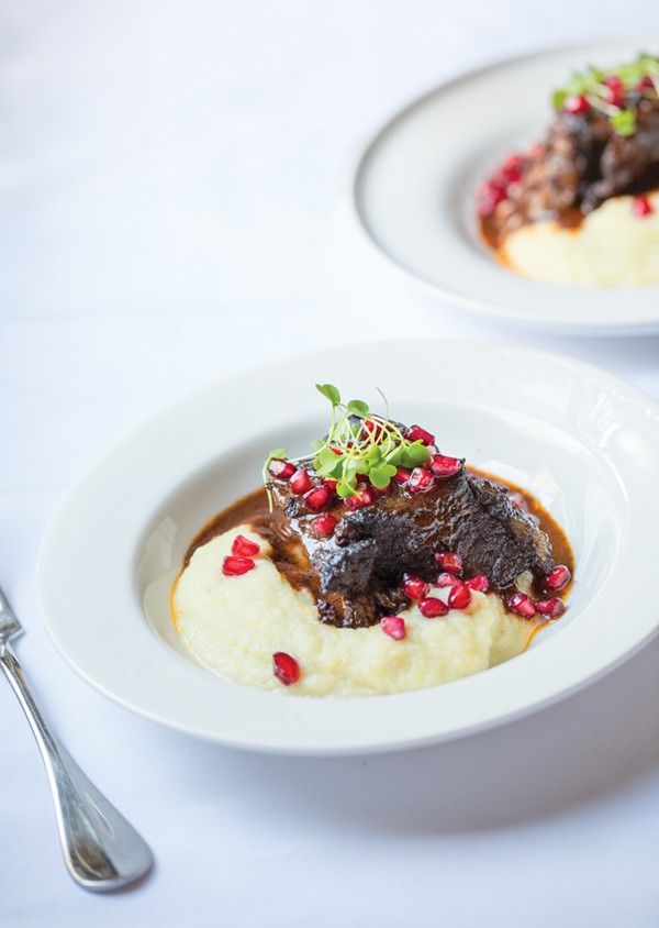 Braised short ribs with celery root puree