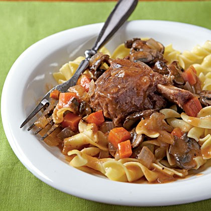 Braised short ribs with egg noodles