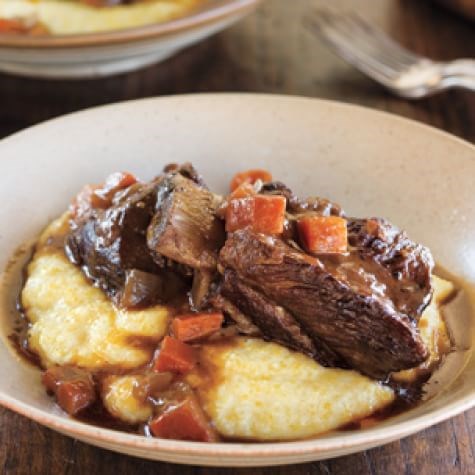 Braised short ribs with polenta