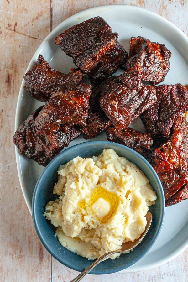 Braised short ribs with root beer BBQ sauce
