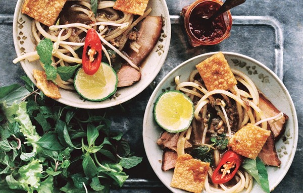 Braised spiced pork with cao lau noodles