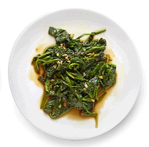Braised spinach with soy and ginger
