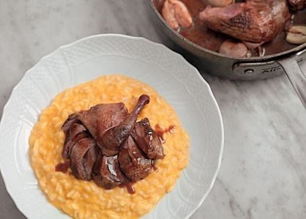 Braised squab (Piccione in casseruola)