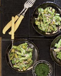 Braised squid with chermoula, olives and pine nuts
