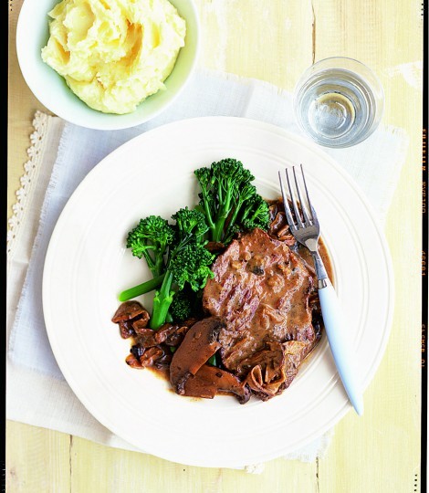 Braised steak with a wild mushroom & Madeira sauce