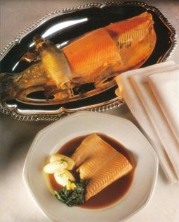 Braised trout, sauce poivrade