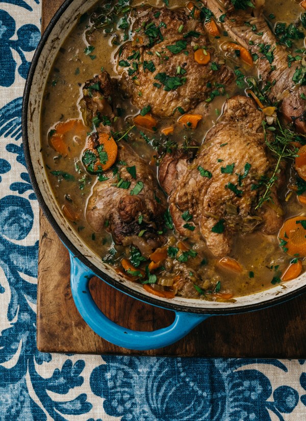 Braised turkey legs