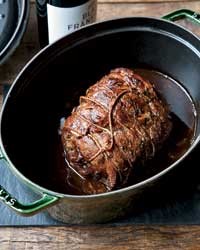 Braised veal shoulder with spring vegetables