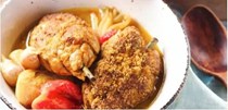 Braised veal sweetbreads with fennel and tomato