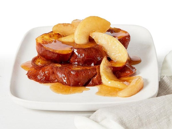 Brandied apple challah French toast 