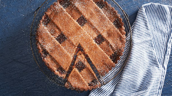 Brandied fig and chocolate crostata