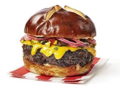 Brat burgers with stout aïoli and corn relish