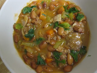 Bratwurst and pinto bean stew