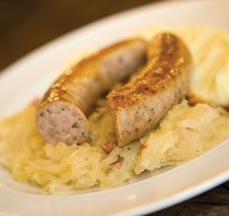 Bratwursts and sauerkraut