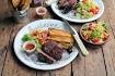 Brazilian beef with sweet potato wedges