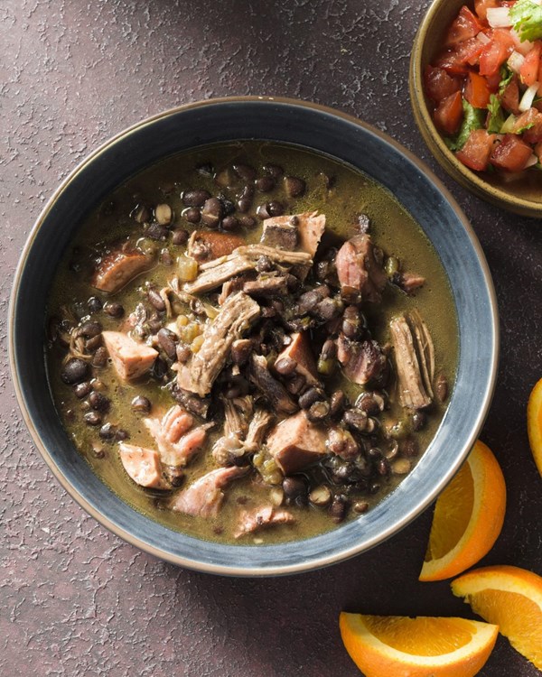 Brazilian black bean stew with pork and beef (Feijoada)