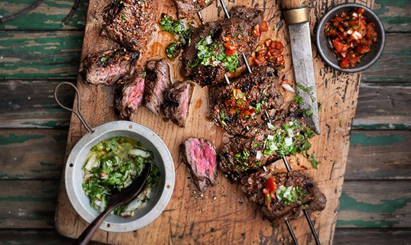 Brazilian churrasco with three sauces