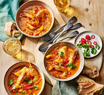 Brazilian seafood and coconut moqueca