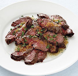 Brazilian skirt steak with golden garlic butter