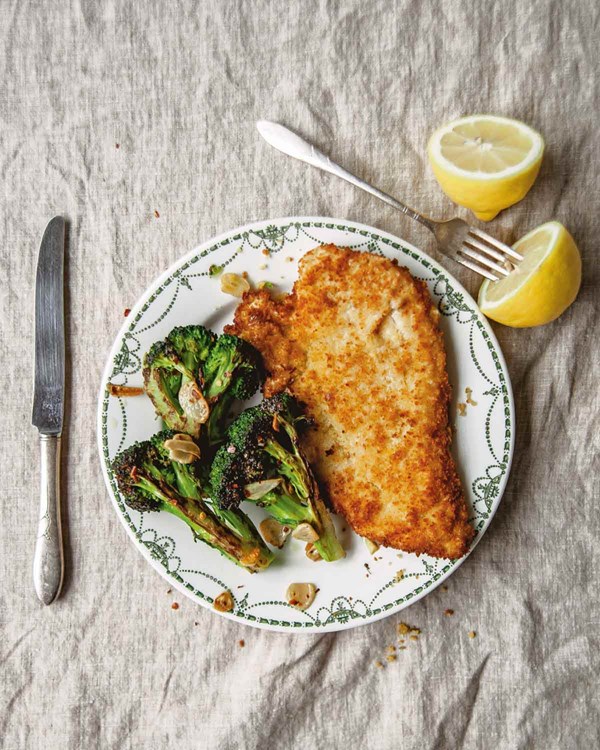Bread crumb coated chicken