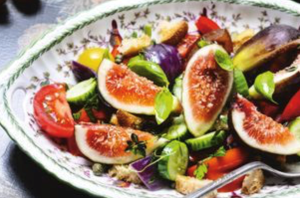 Bread salad with figs and lemon onions [Dom Gattermayr & Rose Richards]