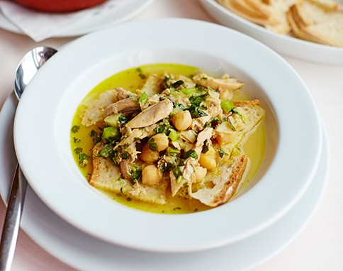 Bread soup with partridge (Açorda de perdiz)
